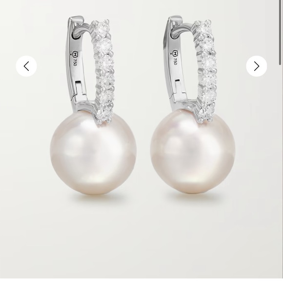 Mikimoto pearl diamond earrings - Picture 4 of 6